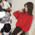 2018 New Winter Women Sweaters Fashion Turtleneck Batwing Sleeve Pullovers Loose Knitted Sweaters Female Jumper Tops