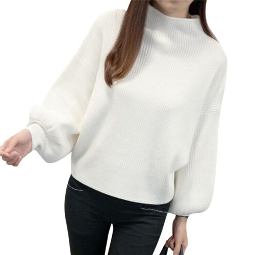 2018 New Winter Women Sweaters Fashion Turtleneck Batwing Sleeve Pullovers Loose Knitted Sweaters Female Jumper Tops