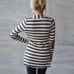 2018 Spring Cardigan Women Long Sleeve Striped Printed Casual Elbow Patchwork Knitted Sweater Plus Size Outerwear