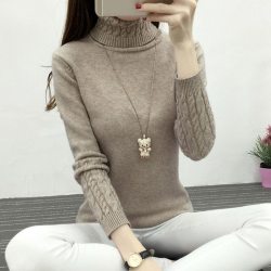 2018New Winter Thick Warm Women Turtleneck Sweaters Pullovers Knit Long Sleeve Bottoming Sweater Female Jumper Tops 10 colors 26