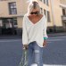 2019 Autumn V Neck Sweaters Women Plus Size Loose Sweater Ladies Women Sweater Pullover Sexy Warm Knitted Sweater Female 4xl