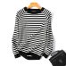 2019 Autumn Winter Long Sleeve Striped Pullover Women Sweater Knitted Sweaters O-Neck Tops Korean Pull Femme Jumper Female White