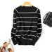 2019 Autumn Winter Long Sleeve Striped Pullover Women Sweater Knitted Sweaters O-Neck Tops Korean Pull Femme Jumper Female White