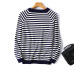 2019 Autumn Winter Long Sleeve Striped Pullover Women Sweater Knitted Sweaters O-Neck Tops Korean Pull Femme Jumper Female White