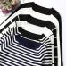 2019 Autumn Winter Long Sleeve Striped Pullover Women Sweater Knitted Sweaters O-Neck Tops Korean Pull Femme Jumper Female White