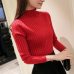 2019 Autumn and winter New Korean Half turtleneck Sweater jacket Womens Long Sleeve Set head All-match knitted Sweater woman