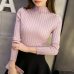 2019 Autumn and winter New Korean Half turtleneck Sweater jacket Womens Long Sleeve Set head All-match knitted Sweater woman