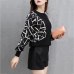 2019 Brand Design Casual Pullover Sweater Spring women lace stitching Knit Sweater Elegant leopard print Black Knitting Top