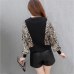 2019 Brand Design Casual Pullover Sweater Spring women lace stitching Knit Sweater Elegant leopard print Black Knitting Top