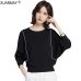 2019 Brand Design Casual Pullover Sweater Spring women lace stitching Knit Sweater Elegant leopard print Black Knitting Top