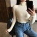 2019 Knitted Women high neck Sweater Pullovers Turtleneck Autumn Winter Basic Women Sweaters Slim Fit Black