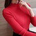 2019 Korean Fashion Women Sweaters and Pullovers Sueter Mujer Ruffled Sleeve Turtleneck Solid Slim Sexy Elastic Women Tops