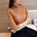 2019 Korean Fashion Women Sweaters and Pullovers Sueter Mujer Ruffled Sleeve Turtleneck Solid Slim Sexy Elastic Women Tops