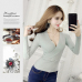 2019 New Sexy Deep V-Neck Ladies Sweater Women's Pullover Casual Slim Bottoming Sweaters Female Elastic Cotton Long Sleeve Tops