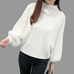 2019 New Winter Women Sweaters Fashion Turtleneck Batwing Sleeve Pullovers Loose Knitted Sweaters Female Jumper Tops