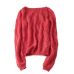 2019 New Women Mohair Pull Sweater Soft Long Sleeve Sweet Top