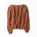 2019 New Women Mohair Pull Sweater Soft Long Sleeve Sweet Top