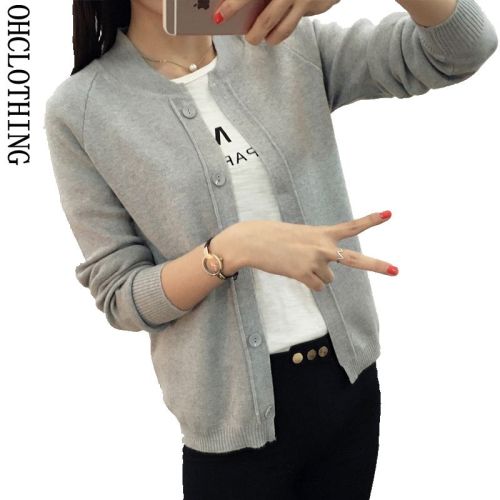 2019 Spring Autumn 9 color Wool Sweater V neck Can not buckle cardigan Fashion wild Female Small shawl Jacket burderry women