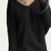 2019 Spring autumn cashmere sweaters women fashion sexy v-neck sweater loose 100% wool sweater batwing sleeve plus size pullover