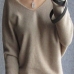 2019 Spring autumn cashmere sweaters women fashion sexy v-neck sweater loose 100% wool sweater batwing sleeve plus size pullover