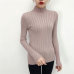 2019 White turtleneck sweater and semi small fresh female short thick slim tight long sleeved all-match knitted shirt