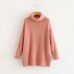 2019 Winter Candy Color Oversized Turtleneck Sweater Hot pink Mustard Color Loose Knitted Jersey