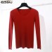 2019 new Spring Autumn V Neck sweater Pullovers Women Slim basic Sweater Elastic soft Jumpers female women sweater