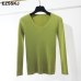 2019 new Spring Autumn V Neck sweater Pullovers Women Slim basic Sweater Elastic soft Jumpers female women sweater