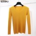 2019 new Spring Autumn V Neck sweater Pullovers Women Slim basic Sweater Elastic soft Jumpers female women sweater