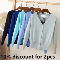 21 Colors S-6XL 2019 high quality spring autumn cardigan women casual sweet long sleeves knitted tops V neck women sweater coat