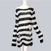 6 Colors Gothic Punk Plus Size Long Sweaters Women Striped Character Cool Hollow Out Hole Broken Jumpers Pullover Knit Sweater