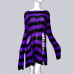 6 Colors Gothic Punk Plus Size Long Sweaters Women Striped Character Cool Hollow Out Hole Broken Jumpers Pullover Knit Sweater