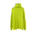 AOEMQ Autumn and Winter New Long Solid Color Thick Sweater Knit Fluorescent High Collar Loose Pullover Sweater Female