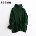 AOEMQ Winter Hot Sell Sweater Keep Warm Use High Turtleneck Protect Neck Winter Warm Sweater Cotton Soft Sweater for Women