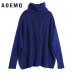 AOEMQ Winter Hot Sell Sweater Keep Warm Use High Turtleneck Protect Neck Winter Warm Sweater Cotton Soft Sweater for Women