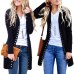 Autumn Long Jacket Coat Women Ladies Long Sleeve Slim Knitted Cardigan Outwear