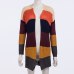 Autumn Sweater Women Long Sleeve Patchwork Knitted Open Front Rainbow Striped Cardigan Women Coat sueter mujer invierno 2019