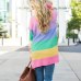 Autumn Sweater Women Long Sleeve Patchwork Knitted Open Front Rainbow Striped Cardigan Women Coat sueter mujer invierno 2019