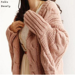 Autumn Winter Knitted Cardigans Coat Women 2015 Fashion Long Sleeve Batwing Poncho Sweater Beautiful Womans Crochet Cardigan