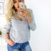 Autumn Winter Knitted Sweaters Women 2018 Loose Sweater Women Pullovers Jumper V-neck Long Sleeves Female Sweaters Femme Tops