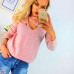 Autumn Winter Knitted Sweaters Women 2018 Loose Sweater Women Pullovers Jumper V-neck Long Sleeves Female Sweaters Femme Tops