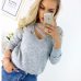 Autumn Winter Knitted Sweaters Women 2018 Loose Sweater Women Pullovers Jumper V-neck Long Sleeves Female Sweaters Femme Tops