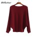 BHflutter Sweater Women Slash Neck Knitted Winter Sweaters Tops Female Batwing Cashmere Casual Pullovers Jumper Pull Femme 2018