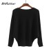 BHflutter Sweater Women Slash Neck Knitted Winter Sweaters Tops Female Batwing Cashmere Casual Pullovers Jumper Pull Femme 2018