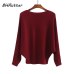 BHflutter Sweater Women Slash Neck Knitted Winter Sweaters Tops Female Batwing Cashmere Casual Pullovers Jumper Pull Femme 2018