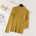 BUENOS 2019 Autumn Winter New Button Turtleneck Pullover Korean Women's Tight Skinny Long Sleeved Sweater Jumper Female Knit Top