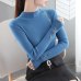 BUENOS 2019 Autumn Winter New Button Turtleneck Pullover Korean Women's Tight Skinny Long Sleeved Sweater Jumper Female Knit Top