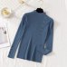 BUENOS 2019 Autumn Winter New Button Turtleneck Pullover Korean Women's Tight Skinny Long Sleeved Sweater Jumper Female Knit Top