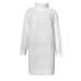 BUENOS elegant knitted sweater dress women autumn turtleneck female blue white sweater dress Sexy solid ladies winter pullover