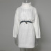 BUENOS elegant knitted sweater dress women autumn turtleneck female blue white sweater dress Sexy solid ladies winter pullover